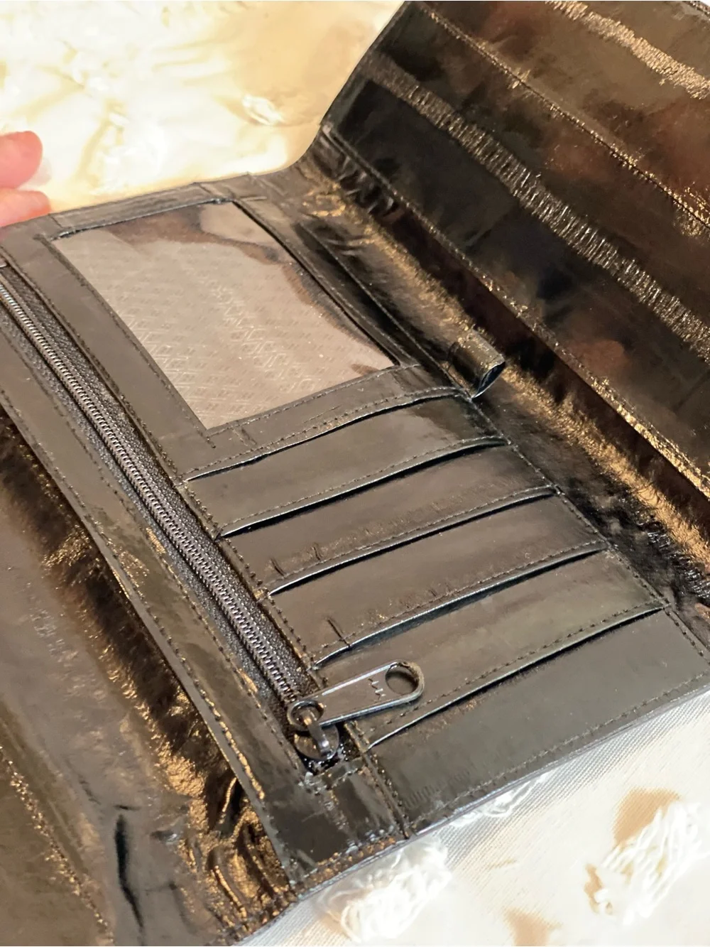 Like New!  Vintage Black Eel Wallet Clutch